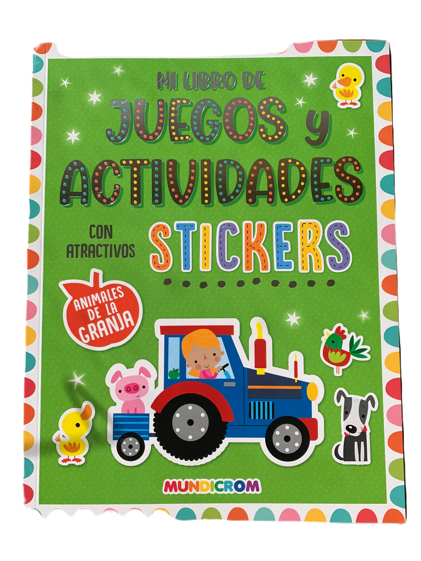 Coleccion de 3 Libros de Juegos y Actividades con stickers para niños – Mundicrom